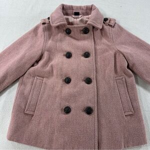Baby Gap Light Pink Wool Tweed Jacket Button Closure Sz 4 Years